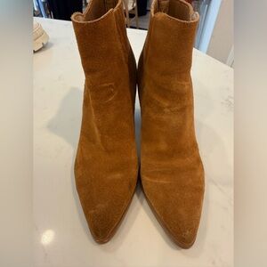 Marc Fisher Women’s Pointed Toe Suede Ankle Boots - Tan